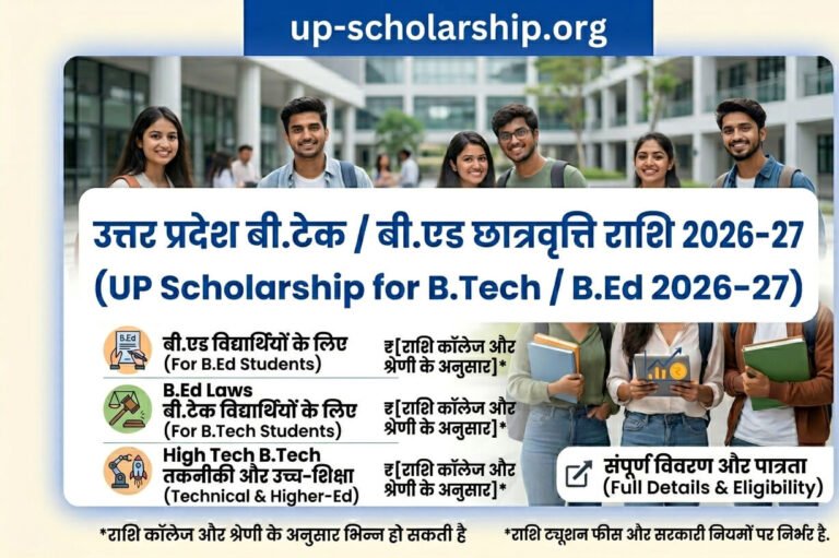 up-scholarship-amount-btech-bed-2026-27